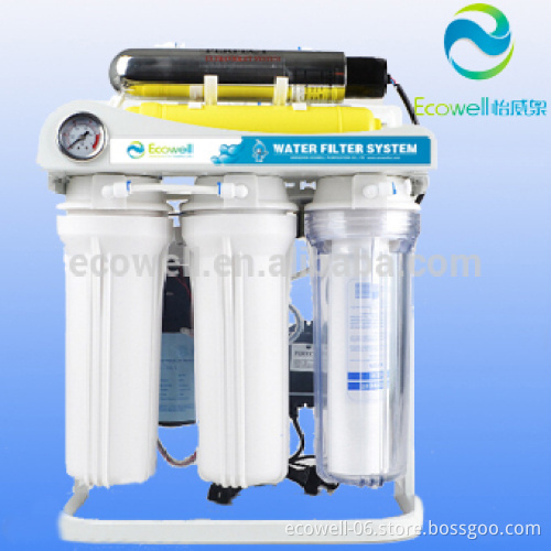 7 stages alkaline RO system water purIfier with gauge pressure and stand frame